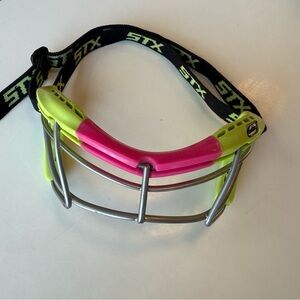 STX Youth Kids Lacrosse Face Mask - Pink and Green